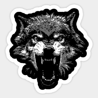 8bit wolf art Sticker